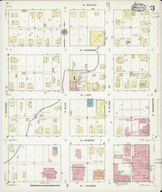 Sanborn Fire Insurance Map from Mexico, Audrain County, Missouri (1914), Sheet #0003 - Historic Sanborn Fire Insurance Map Print, vintage old map wall art, antique decor, genealogy gift, Missouri Missouri map