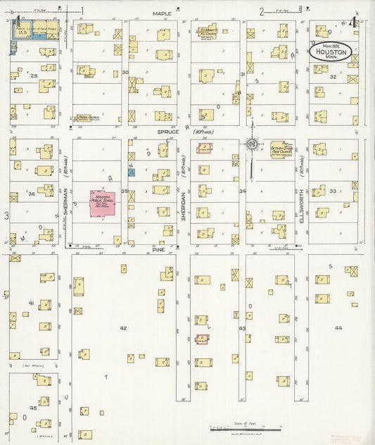 Sanborn Fire Insurance Map from Houston, Houston County, Minnesota (1926), Sheet #0004 - Historic Sanborn Fire Insurance Map Print, vintage old map wall art, antique decor, genealogy gift, Minnesota Minnesota map