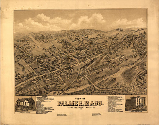 View of Palmer, Mass. (1879) – Historic Bird’s-Eye View Panorama Print