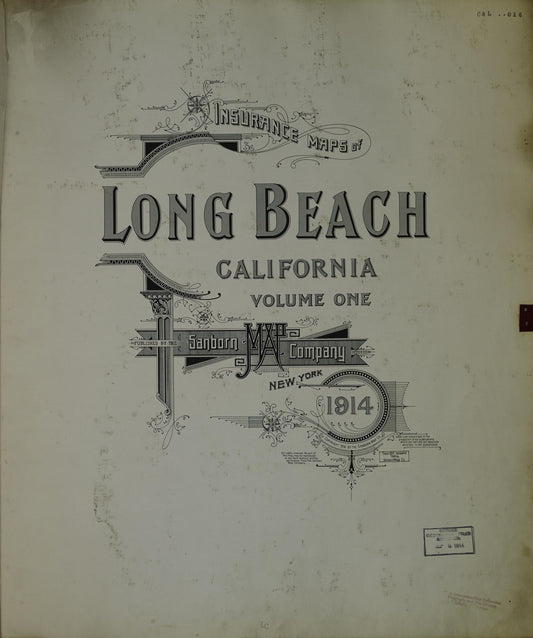 Sanborn Fire Insurance Map from Long Beach, Los Angeles County, California (1950), Sheet #0001 - Historic Sanborn Fire Insurance Map Print, vintage old map wall art, antique decor, genealogy gift, California California map
