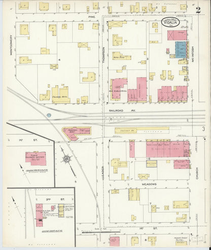Sanborn Fire Insurance Map from Vidalia, Toombs County, Georgia (1913), Sheet #0002 - Complete Map Set gallery image, historic Sanborn map, vintage wall art, Georgia Georgia