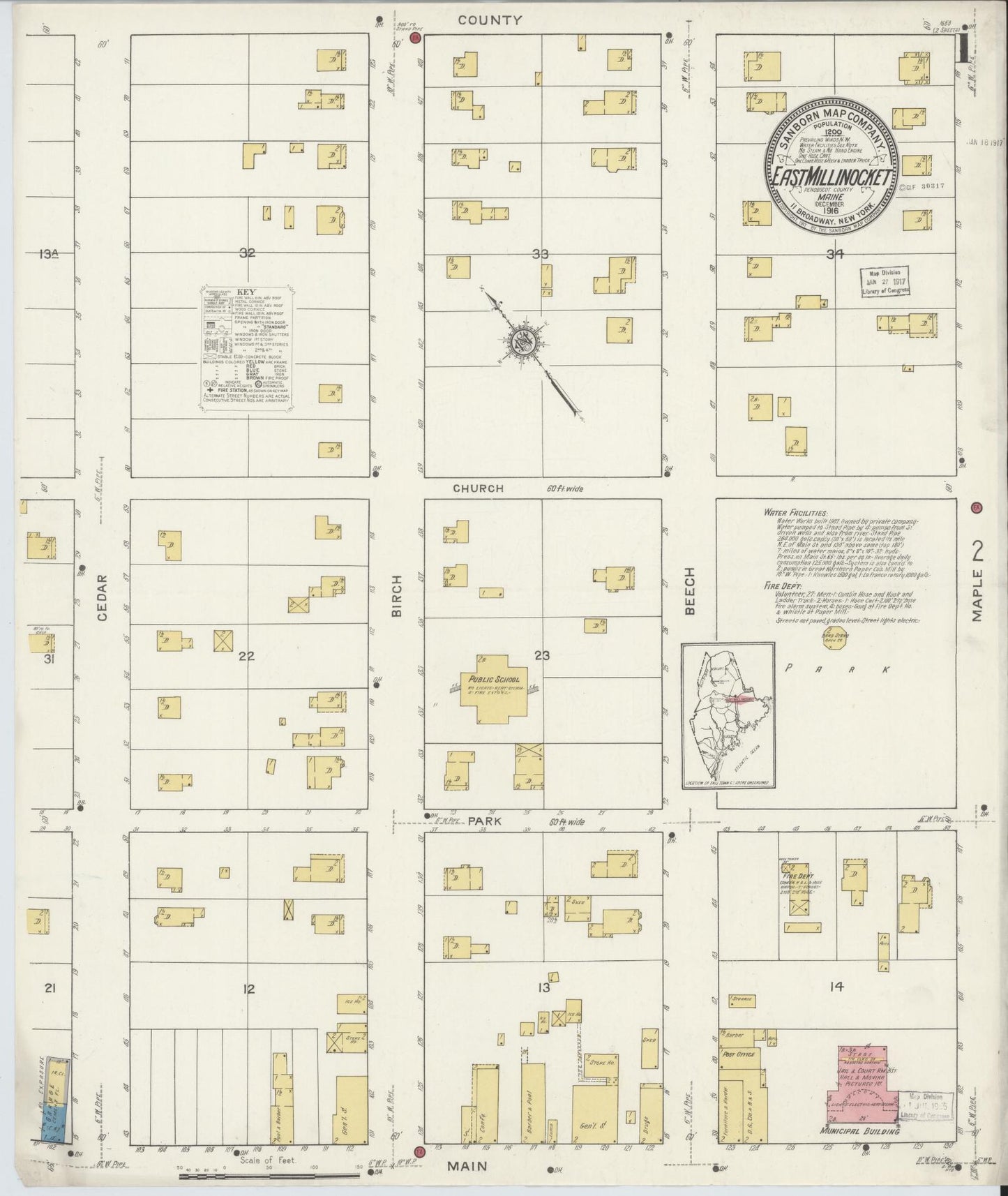 Sanborn Fire Insurance Map from East Millinock, Penobscot County, Maine. (1916) – Historic Sanborn Fire Insurance Map Print