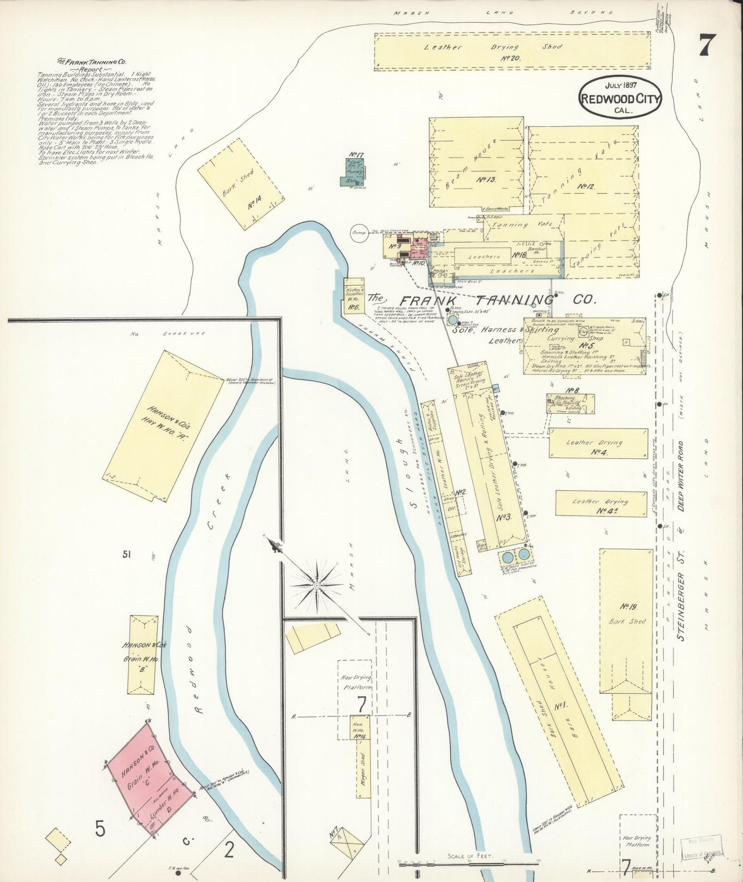 Sanborn Fire Insurance Map from Redwood City, San Mateo County, California (1897), Sheet #0007 - Complete Map Set gallery image, historic Sanborn map, vintage wall art, California California