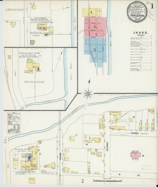 Sanborn Fire Insurance Map from Vanceburg, Lewis County, Kentucky. (1897) – Historic Sanborn Fire Insurance Map Print