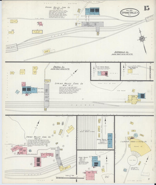 Sanborn Fire Insurance Map from Spring Valley, Bureau County, Illinois (1913), Sheet #0015 - Historic Sanborn Fire Insurance Map Print, vintage old map wall art, antique decor, genealogy gift, Illinois Illinois map