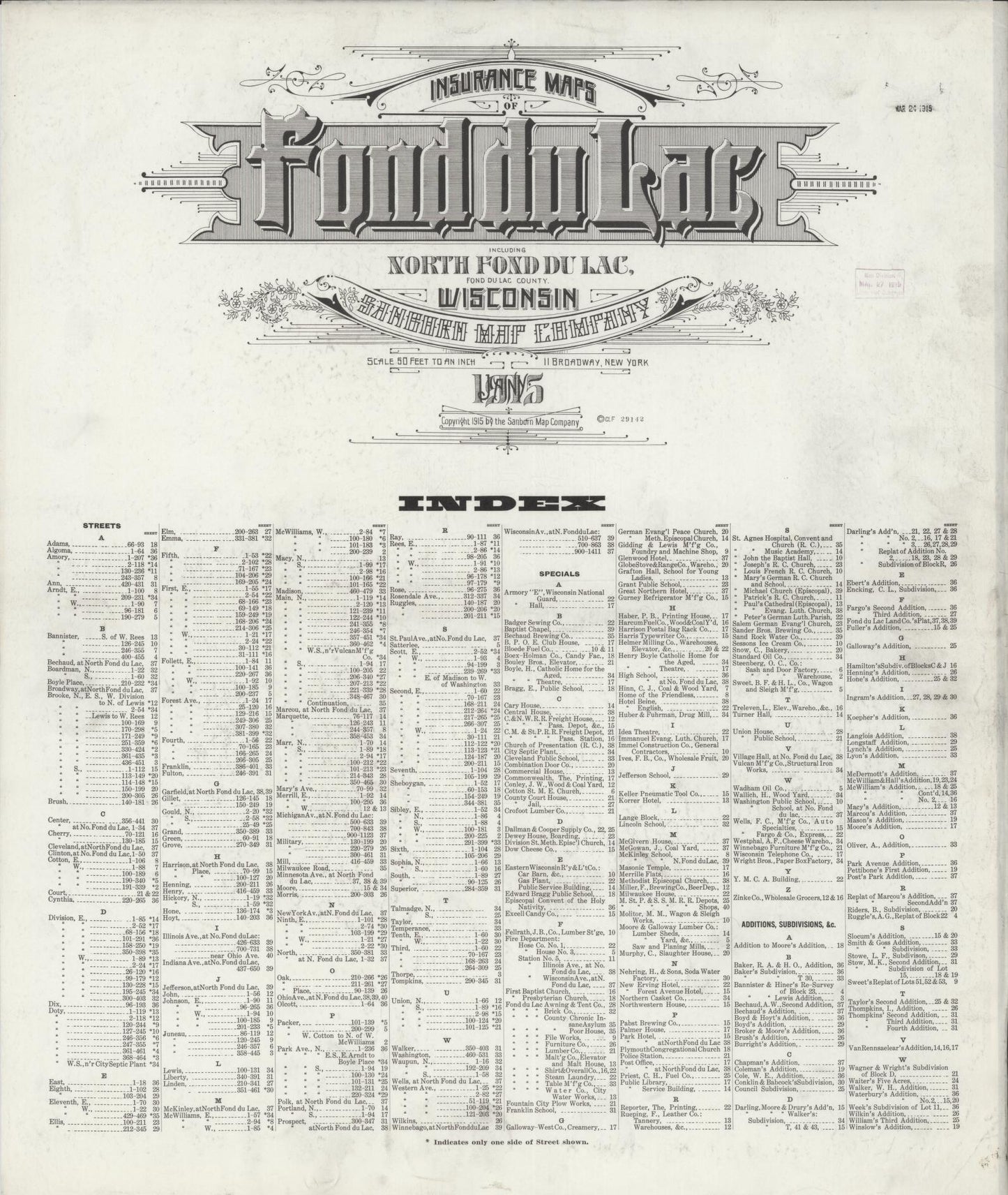 Fond du Lac, Fond du Lac County, Wisconsin (1915) – Sanborn Fire Insurance Map – Map View