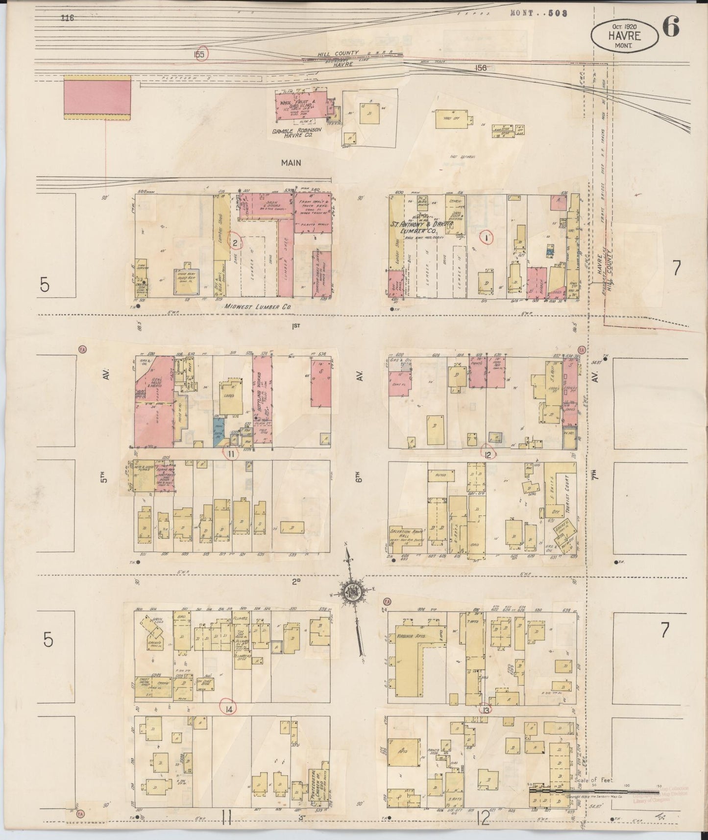 Sanborn Fire Insurance Map from Havre, Hill County, Montana (1943), Sheet #0006 - Complete Map Set gallery image, historic Sanborn map, vintage wall art, Montana Montana