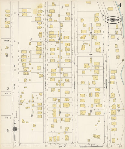 Sanborn Fire Insurance Map from Bremerton, Kitsap County, Washington (1911), Sheet #0004 - Complete Map Set gallery image, historic Sanborn map, vintage wall art, Washington Washington