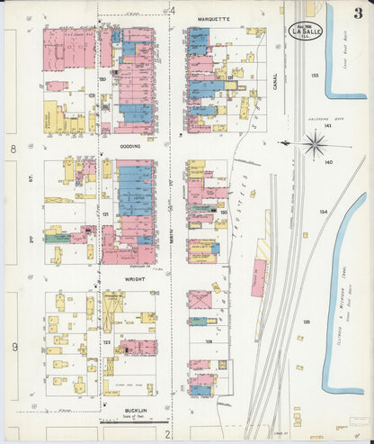 Sanborn Fire Insurance Map from La Salle, La Salle County, Illinois (1906), Sheet #0003 - Complete Map Set gallery image, historic Sanborn map, vintage wall art, Illinois Illinois