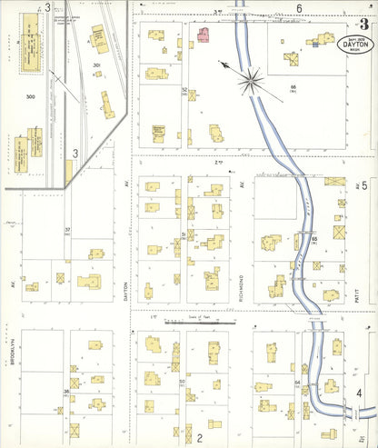 Sanborn Fire Insurance Map from Dayton, Columbia County, Washington (1909), Sheet #0003 - Complete Map Set gallery image, historic Sanborn map, vintage wall art, Washington Washington