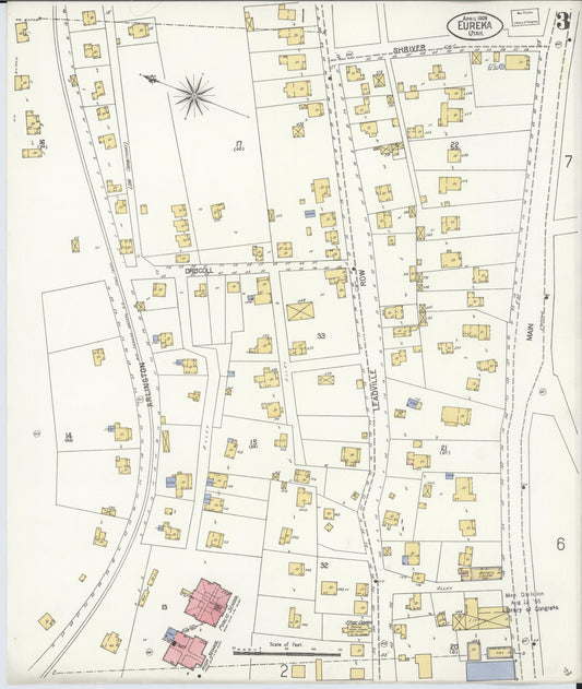 Sanborn Fire Insurance Map from Eureka, Juab County, Utah (1908), Sheet #0003 - Historic Sanborn Fire Insurance Map Print, vintage old map wall art, antique decor, genealogy gift, Utah Utah map