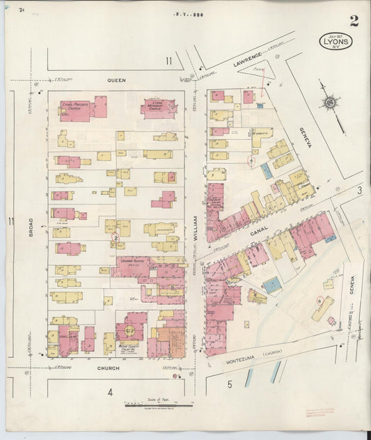 Sanborn Fire Insurance Map from Lyons, Wayne County, New York (1949), Sheet #0002 - Historic Sanborn Fire Insurance Map Print, vintage old map wall art, antique decor, genealogy gift, New York New York map