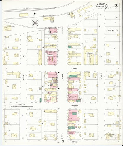 Sanborn Fire Insurance Map from Garner, Hancock County, Iowa (1907), Sheet #0002 - Historic Sanborn Fire Insurance Map Print