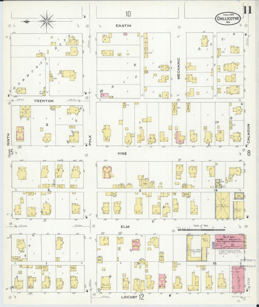 Sanborn Fire Insurance Map from Chillicothe, Livingston County, Missouri (1909), Sheet #0011 - Historic Sanborn Fire Insurance Map Print, vintage old map wall art, antique decor, genealogy gift, Missouri Missouri map