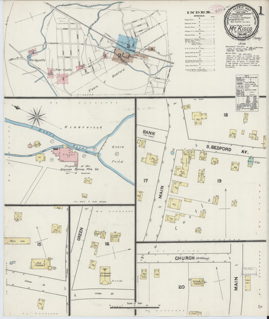 Sanborn Fire Insurance Map from Mount Kisco, Westchester County, New York. (1890) – Historic Sanborn Fire Insurance Map Print