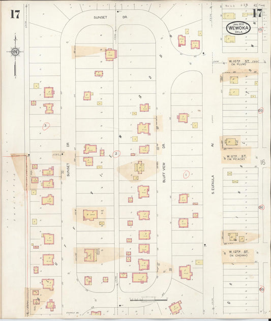 Sanborn Fire Insurance Map from Wewoka, Seminole County, Oklahoma (1945), Sheet #0017 - Historic Sanborn Fire Insurance Map Print, vintage old map wall art, antique decor, genealogy gift, Oklahoma Oklahoma map