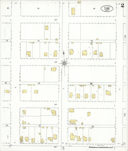 Sanborn Fire Insurance Map from Lind, Adams County, Washington (1909), Sheet #0002 - Complete Map Set gallery image, historic Sanborn map, vintage wall art, Washington Washington