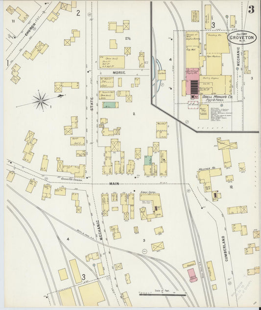 Sanborn Fire Insurance Map from Groveton, Coos County, New Hampshire (1897), Sheet #0003 - Historic Sanborn Fire Insurance Map Print, vintage old map wall art, antique decor, genealogy gift, New Hampshire New Hampshire map