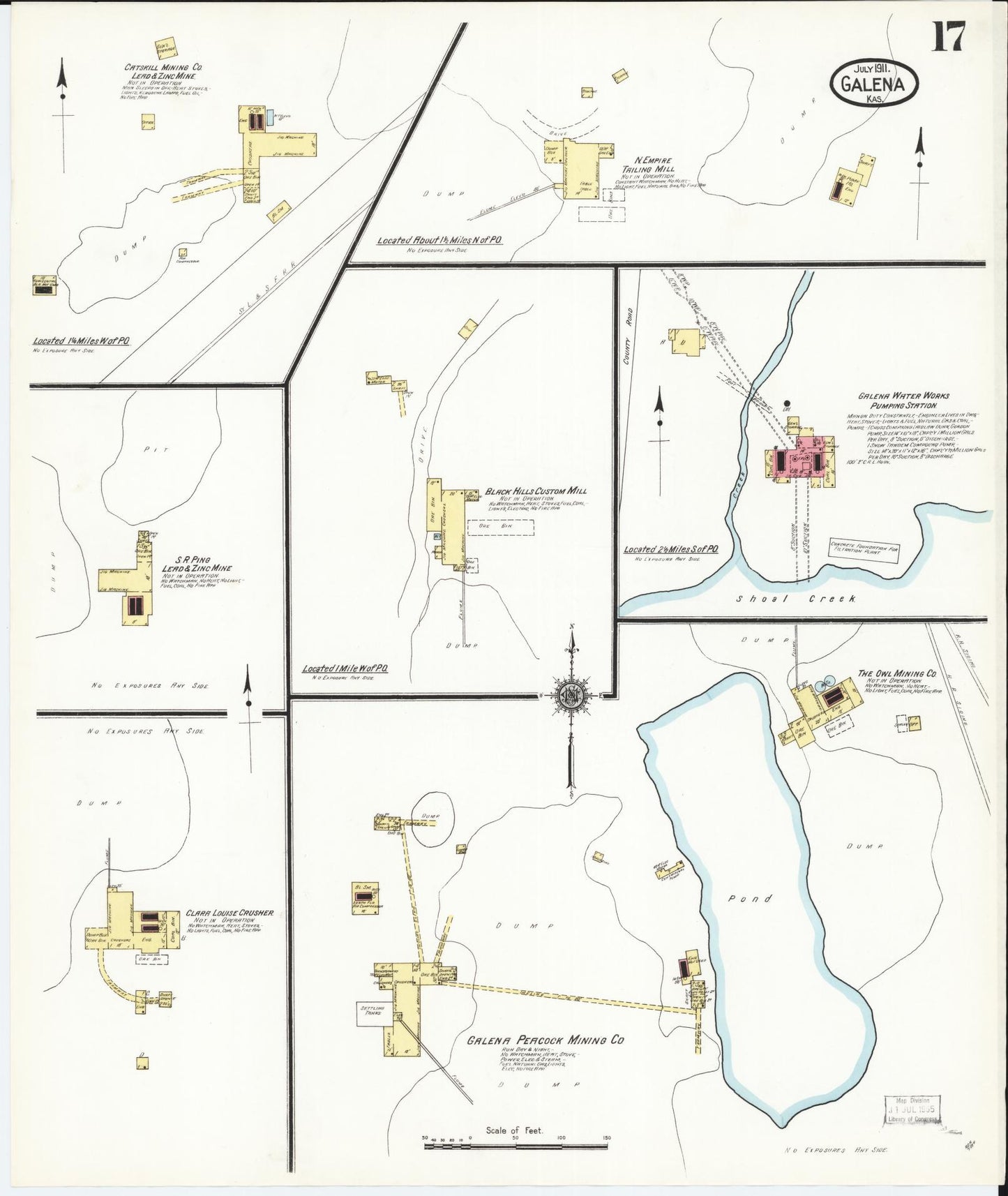 Sanborn Fire Insurance Map from Galena, Cherokee County, Kansas (1911), Sheet #0017 - Complete Map Set gallery image, historic Sanborn map, vintage wall art, Kansas Kansas