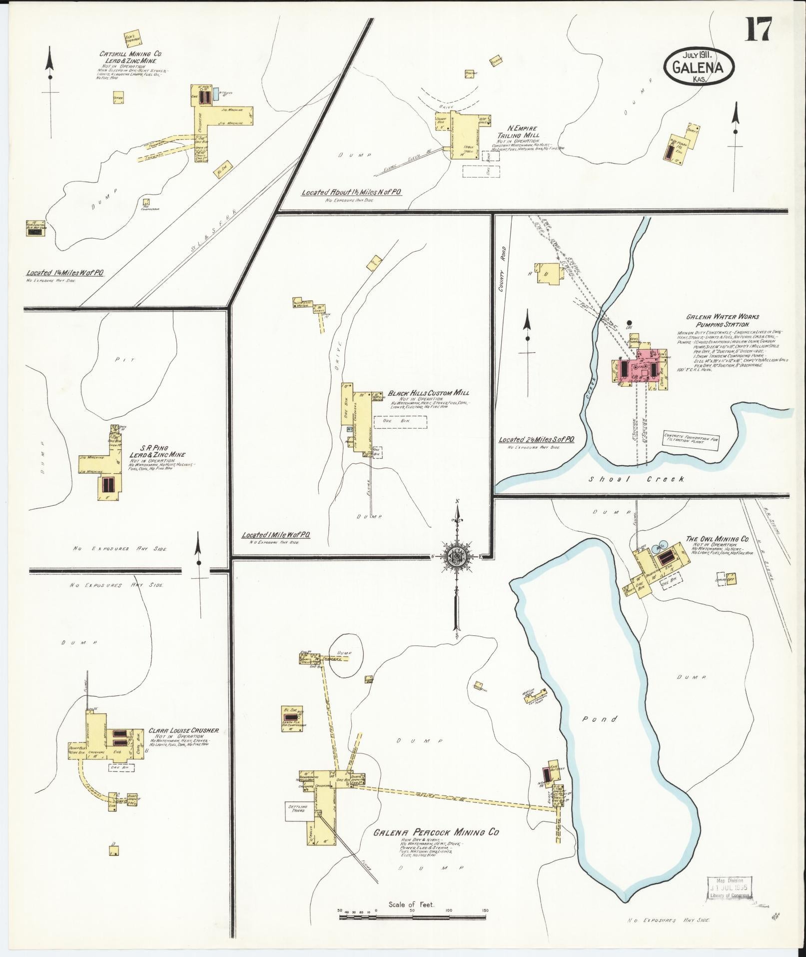 Sanborn Fire Insurance Map from Galena, Cherokee County, Kansas (1911), Sheet #0017 - Complete Map Set gallery image, historic Sanborn map, vintage wall art, Kansas Kansas
