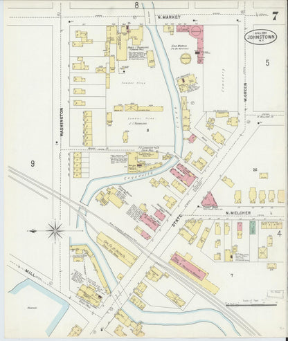 Sanborn Fire Insurance Map from Johnstown, Fulton County, New York (1897), Sheet #0007 - Complete Map Set gallery image, historic Sanborn map, vintage wall art, New York New York