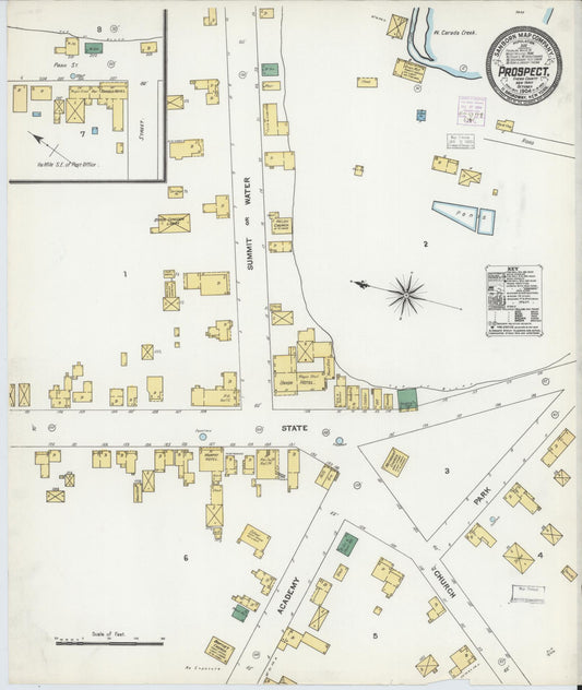 Sanborn Fire Insurance Map from Prospect, Oneida County, New York (1904), Sheet #0001 - Historic Sanborn Fire Insurance Map Print, vintage old map wall art, antique decor, genealogy gift, New York New York map