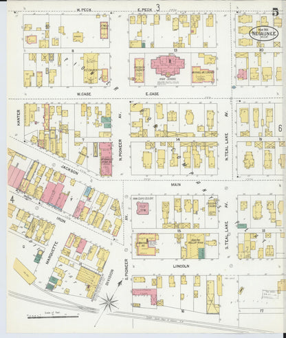 Sanborn Fire Insurance Map from Negaunee, Marquette County, Michigan (1902), Sheet #0005 - Historic Sanborn Fire Insurance Map Print, vintage old map wall art, antique decor, genealogy gift, Michigan Michigan map
