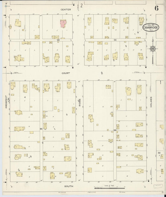 Sanborn Fire Insurance Map from Cambridge, Henry County, Illinois (1913), Sheet #0006 - Historic Sanborn Fire Insurance Map Print, vintage old map wall art, antique decor, genealogy gift, Illinois Illinois map