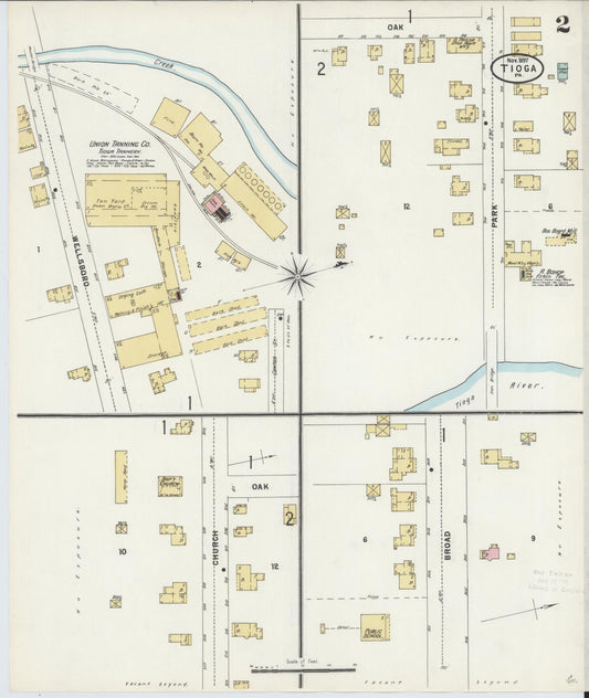 Sanborn Fire Insurance Map from Tioga, Tioga County, Pennsylvania (1897), Sheet #0002 - Historic Sanborn Fire Insurance Map Print, vintage old map wall art, antique decor, genealogy gift, Pennsylvania Pennsylvania map