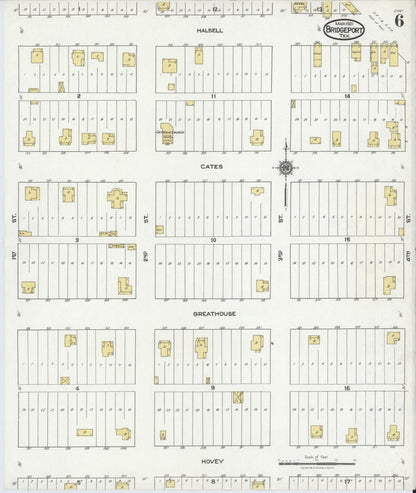 Sanborn Fire Insurance Map from Bridgeport, Wise County, Texas (1921), Sheet #0006 - Historic Sanborn Fire Insurance Map Print, vintage old map wall art, antique decor, genealogy gift, Texas Texas map