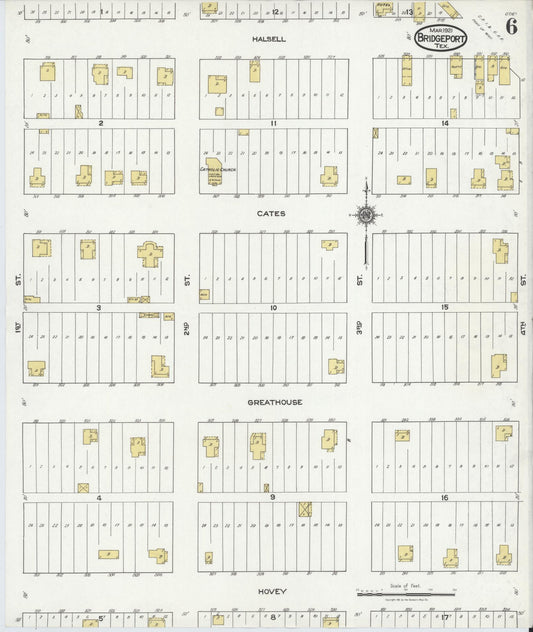 Sanborn Fire Insurance Map from Bridgeport, Wise County, Texas (1921), Sheet #0006 - Historic Sanborn Fire Insurance Map Print, vintage old map wall art, antique decor, genealogy gift, Texas Texas map