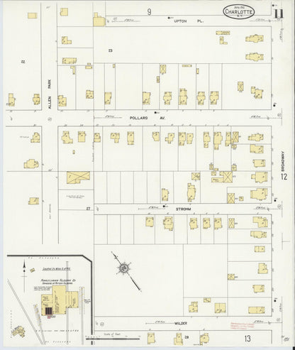 Sanborn Fire Insurance Map from Charlotte, Monroe County, New York (1912), Sheet #0011 - Historic Sanborn Fire Insurance Map Print, vintage old map wall art, antique decor, genealogy gift, New York New York map