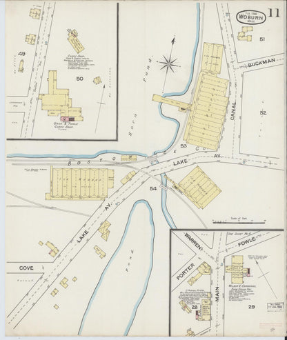 Sanborn Fire Insurance Map from Woburn, Middlesex County, Massachusetts (1888), Sheet #0011 - Complete Map Set gallery image, historic Sanborn map, vintage wall art, Massachusetts Massachusetts