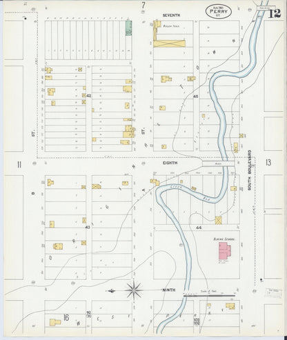 Sanborn Fire Insurance Map from Perry, Noble County, Oklahoma (1901), Sheet #0012 - Complete Map Set gallery image, historic Sanborn map, vintage wall art, Oklahoma Oklahoma