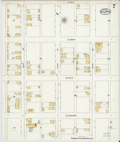 Sanborn Fire Insurance Map from Bellwood, Blair County, Pennsylvania (1904), Sheet #0007 - Complete Map Set gallery image, historic Sanborn map, vintage wall art, Pennsylvania Pennsylvania