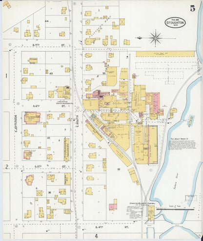 Sanborn Fire Insurance Map from Stoughton, Dane County, Wisconsin (1904), Sheet #0005 - Complete Map Set gallery image, historic Sanborn map, vintage wall art, Wisconsin Wisconsin