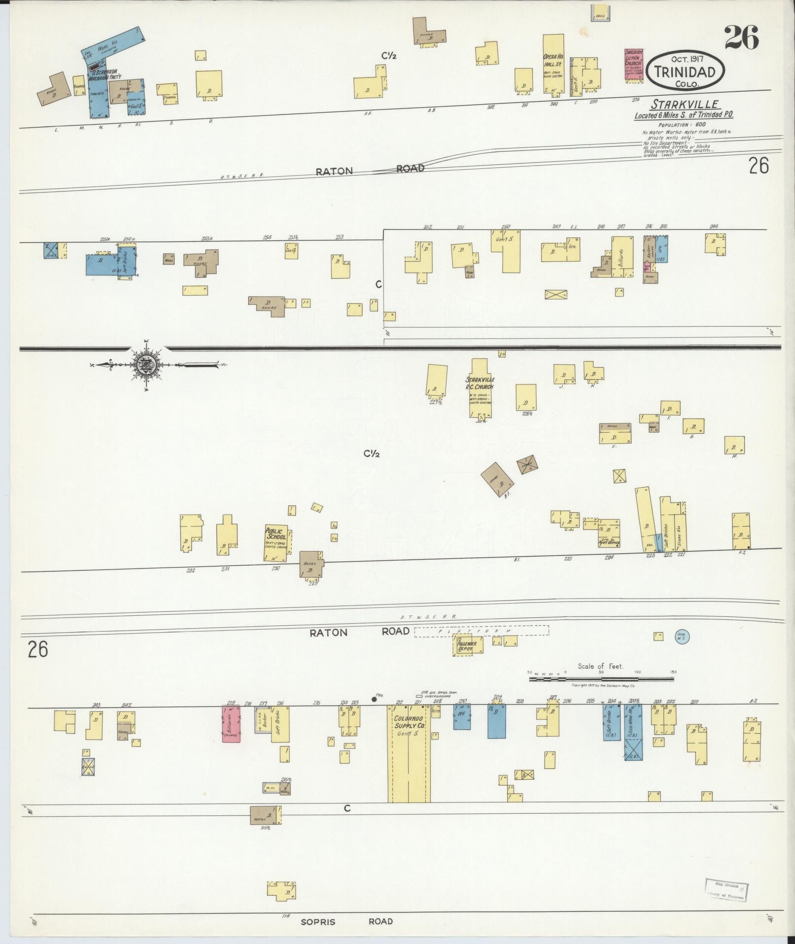 Sanborn Fire Insurance Map from Trinidad, Las Animas County, Colorado (1917), Sheet #0026 - Complete Map Set gallery image, historic Sanborn map, vintage wall art, Colorado Colorado