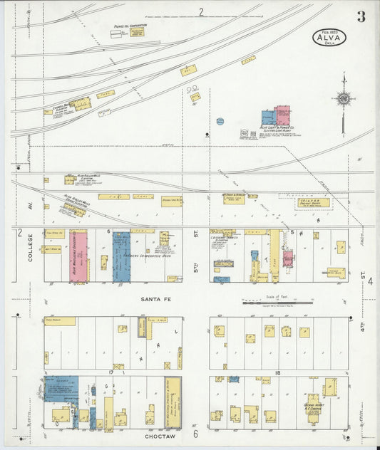 Sanborn Fire Insurance Map from Alva, Woods County, Oklahoma (1920), Sheet #0003 - Historic Sanborn Fire Insurance Map Print, vintage old map wall art, antique decor, genealogy gift, Oklahoma Oklahoma map