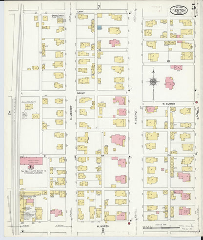 Sanborn Fire Insurance Map from Kenton, Hardin County, Ohio (1911), Sheet #0005 - Historic Sanborn Fire Insurance Map Print, vintage old map wall art, antique decor, genealogy gift, Ohio Ohio map