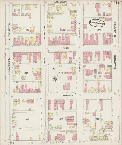 Sanborn Fire Insurance Map from Alexandria, Independent Cities, Virginia (1885), Sheet #0006 - Complete Map Set gallery image, historic Sanborn map, vintage wall art, Virginia Virginia
