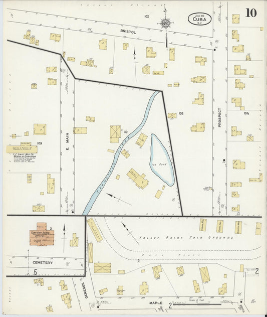 Sanborn Fire Insurance Map from Cuba, Allegany County, New York (1912), Sheet #0010 - Historic Sanborn Fire Insurance Map Print, vintage old map wall art, antique decor, genealogy gift, New York New York map