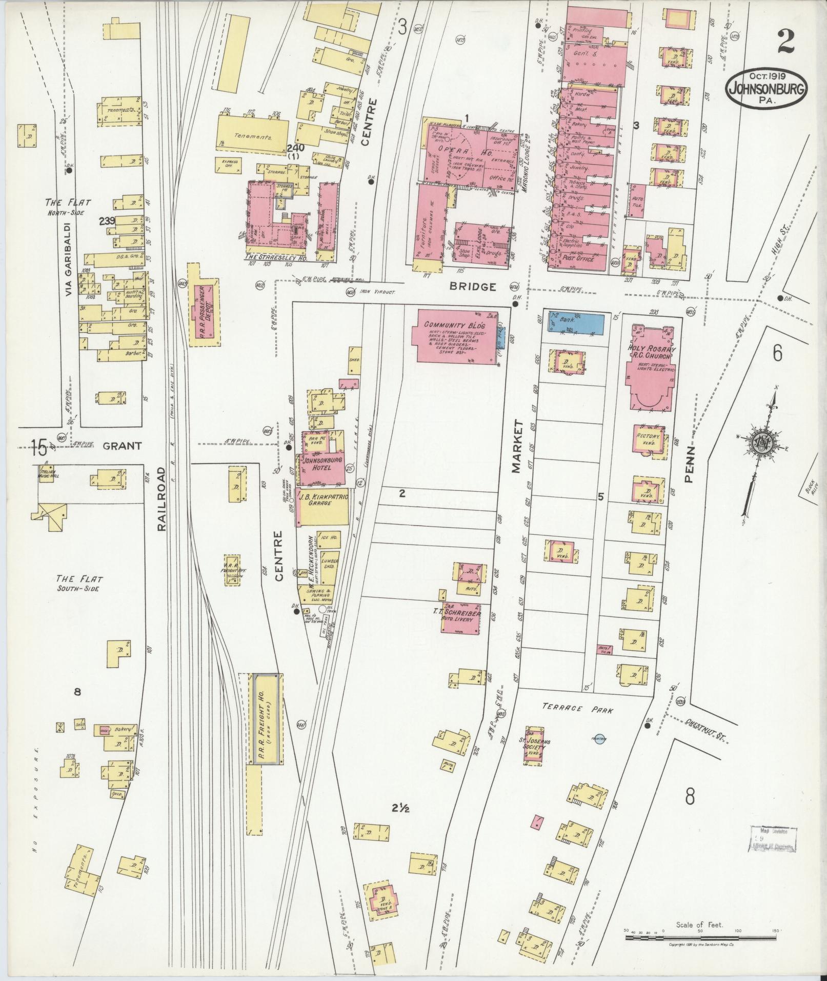 Sanborn Fire Insurance Map from Johnsonburg, Elk County, Pennsylvania (1919), Sheet #0002 - Complete Map Set gallery image, historic Sanborn map, vintage wall art, Pennsylvania Pennsylvania