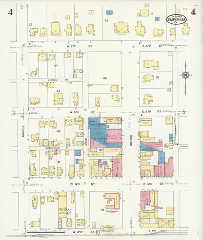Sanborn Fire Insurance Map from Emporium, Cameron County, Pennsylvania (1925), Sheet #0004 - Complete Map Set gallery image, historic Sanborn map, vintage wall art, Pennsylvania Pennsylvania