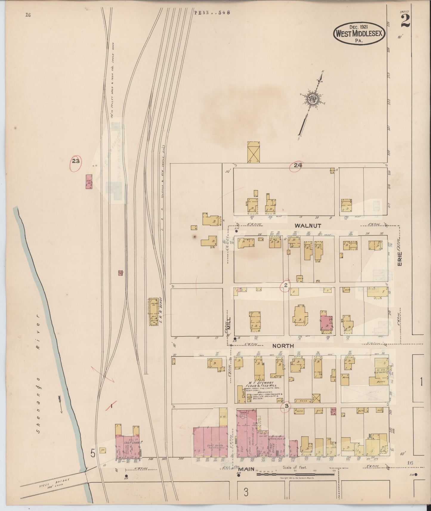 Sanborn Fire Insurance Map from West Middlesex, Mercer County, Pennsylvania (1937), Sheet #0002 - Complete Map Set gallery image, historic Sanborn map, vintage wall art, Pennsylvania Pennsylvania