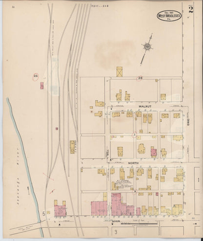 Sanborn Fire Insurance Map from West Middlesex, Mercer County, Pennsylvania (1937), Sheet #0002 - Complete Map Set gallery image, historic Sanborn map, vintage wall art, Pennsylvania Pennsylvania