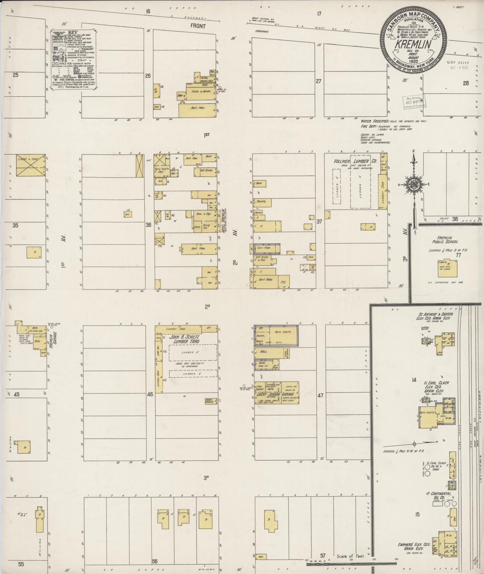 Sanborn Fire Insurance Map from Kremlin, Hill County, Montana (1920), Sheet #0001 - Historic Sanborn Fire Insurance Map Print, vintage old map wall art, antique decor, genealogy gift, Montana Montana map