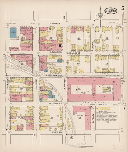 Sanborn Fire Insurance Map from Shamokin, Northumberland County, Pennsylvania (1922), Sheet #0005 - Historic Sanborn Fire Insurance Map Print, vintage old map wall art, antique decor, genealogy gift, Pennsylvania Pennsylvania map