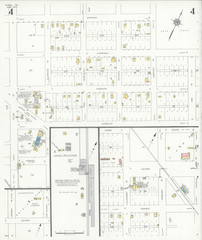 Sanborn Fire Insurance Map from Rotan, Fisher County, Texas (1933), Sheet #0004 - Complete Map Set gallery image, historic Sanborn map, vintage wall art, Texas Texas