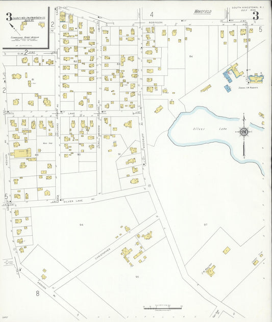 Sanborn Fire Insurance Map from South Kingstown, Washington County, Rhode Island (1935), Sheet #0003 - Historic Sanborn Fire Insurance Map Print, vintage old map wall art, antique decor, genealogy gift, Rhode Island Rhode Island map