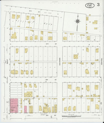 Sanborn Fire Insurance Map from Earle, Crittenden County, Arkansas (1919), Sheet #0003 - Complete Map Set gallery image, historic Sanborn map, vintage wall art, Arkansas Arkansas